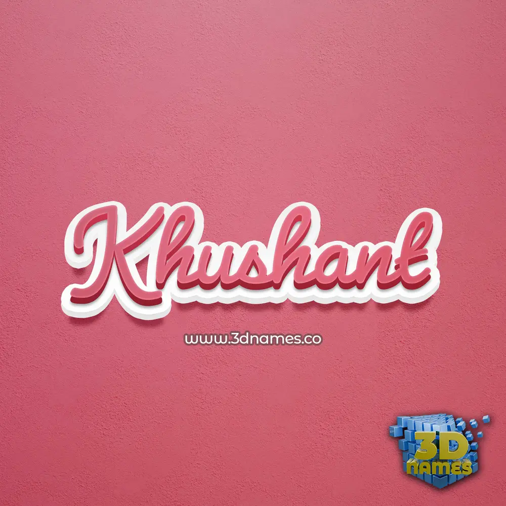 khushant in Red Scribble style - 3D name wallpaper