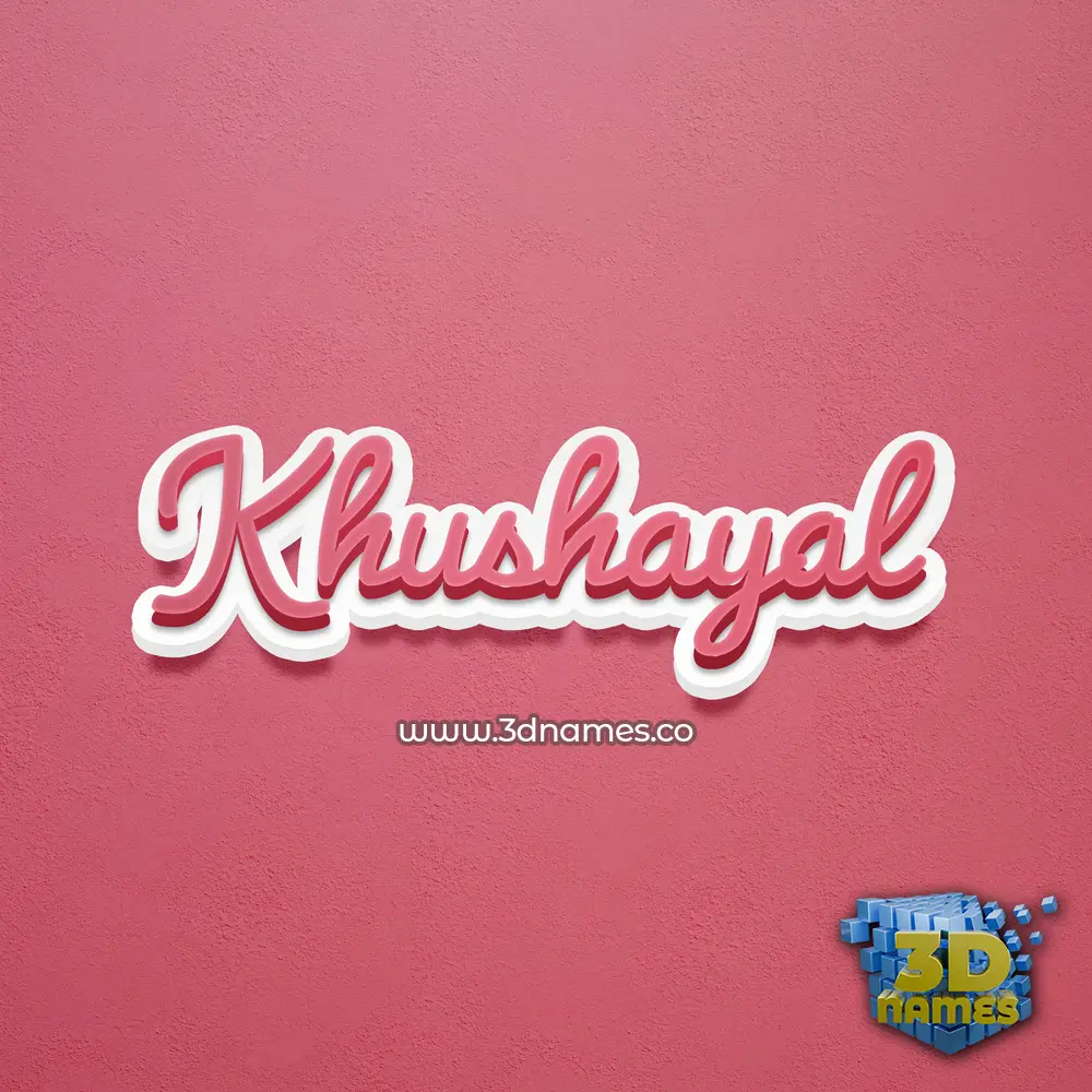 khushayal in Red Scribble style - 3D name wallpaper