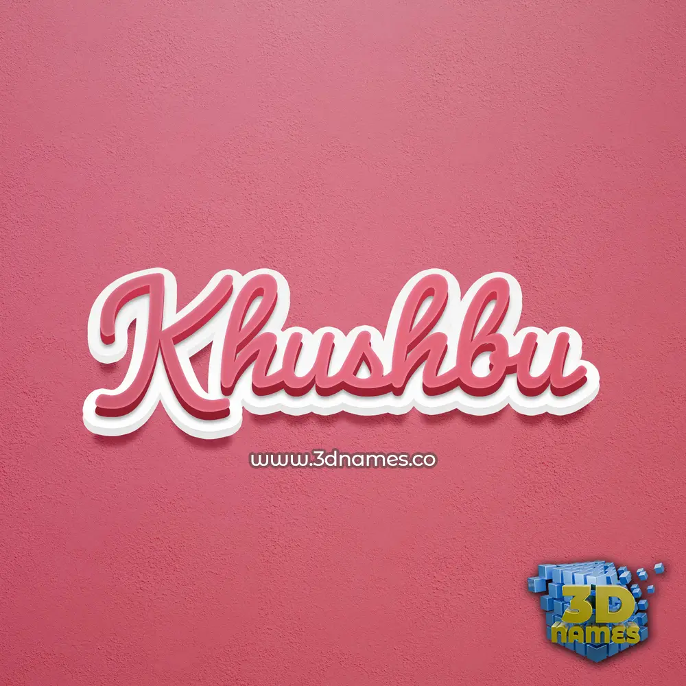khushbu in Red Scribble style - 3D name wallpaper