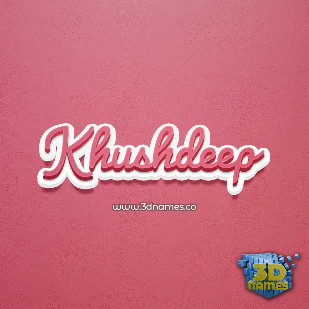 khushdeep in Red Scribble style - 3D name wallpaper