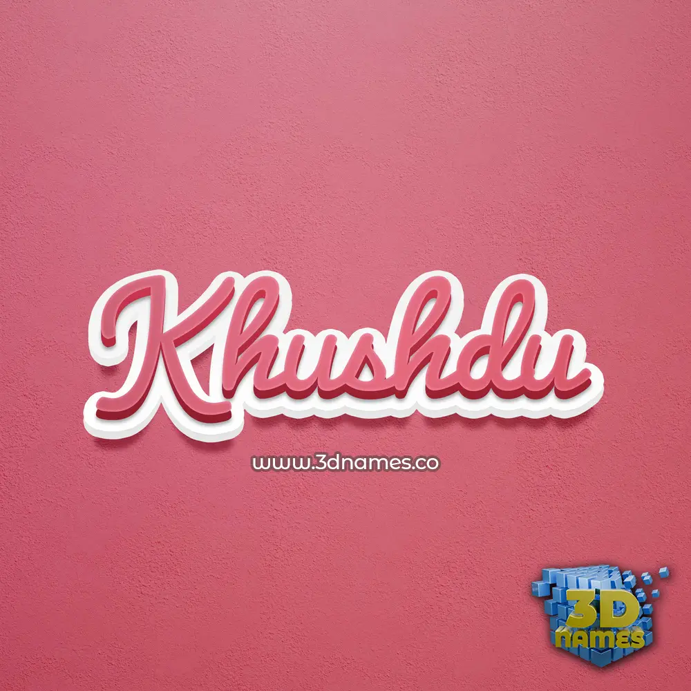 khushdu in Red Scribble style - 3D name wallpaper