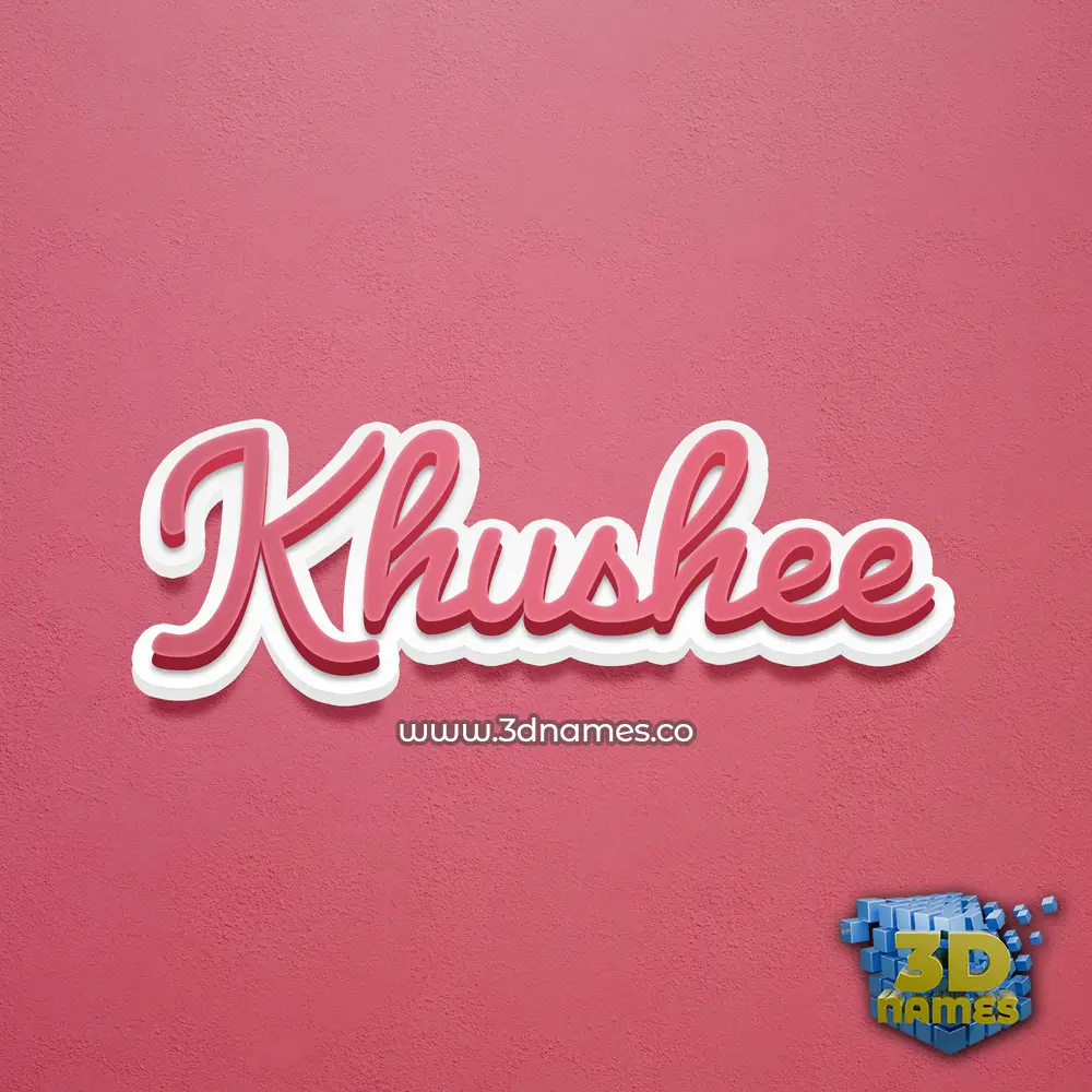 khushee in Red Scribble style - 3D name wallpaper