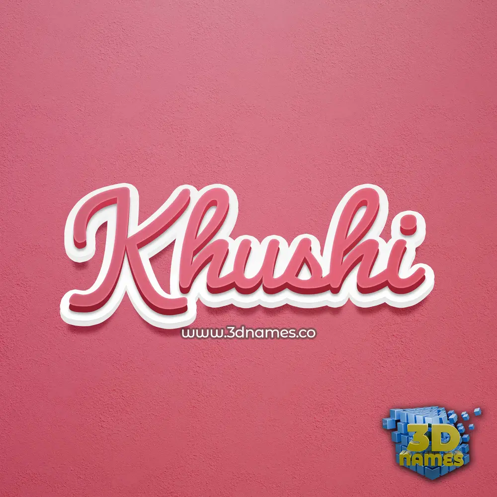 khushi in Red Scribble style - 3D name wallpaper