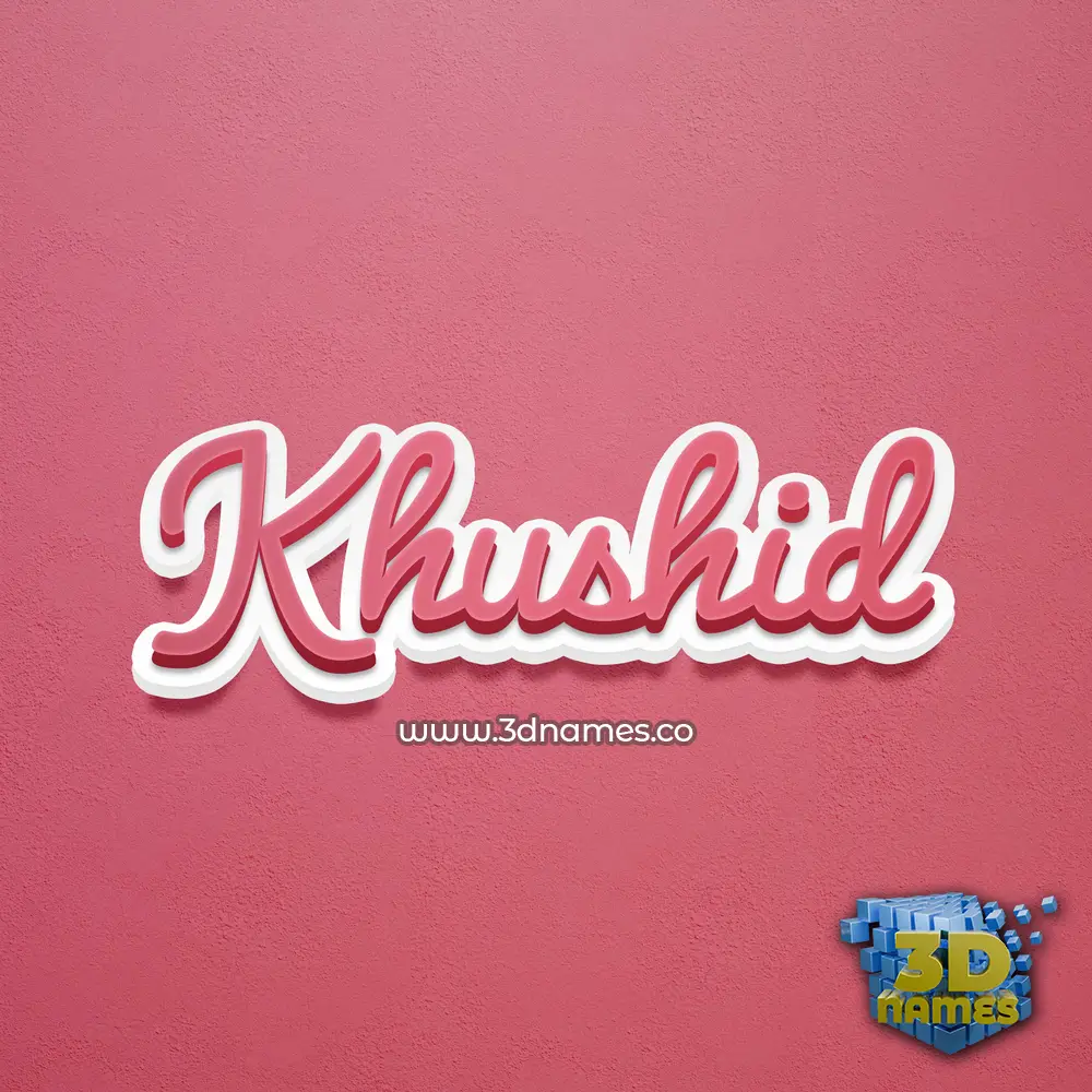 khushid in Red Scribble style - 3D name wallpaper