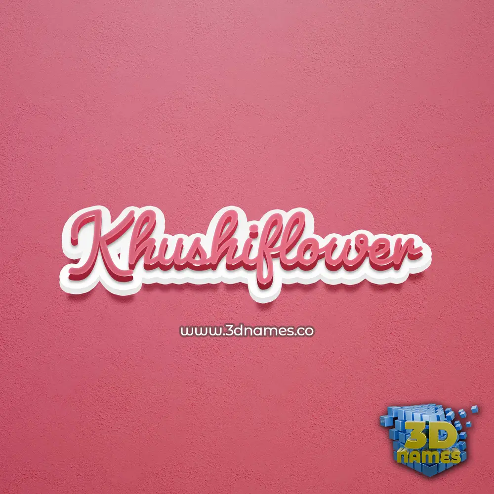 khushiflower in Red Scribble style - 3D name wallpaper