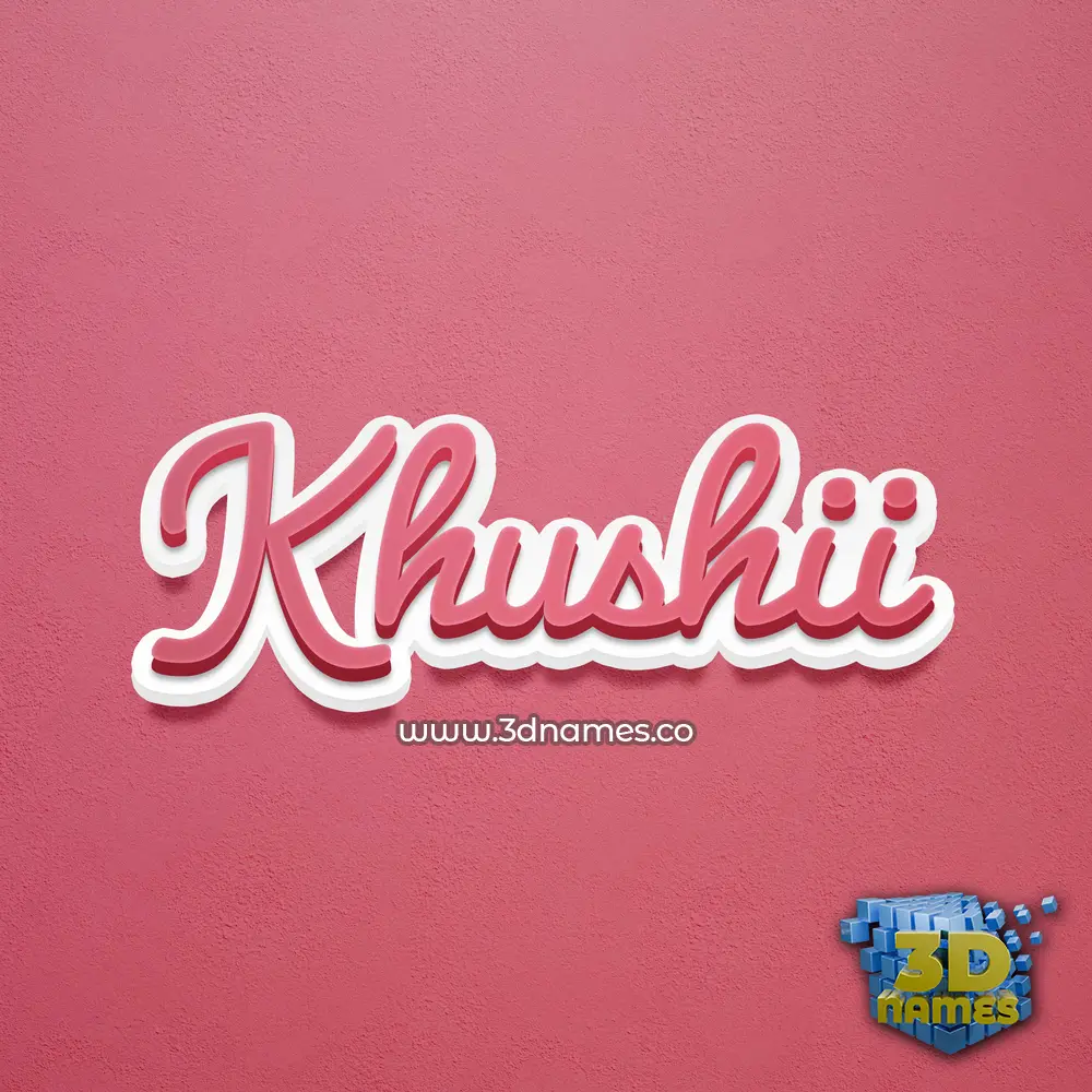 khushii in Red Scribble style - 3D name wallpaper