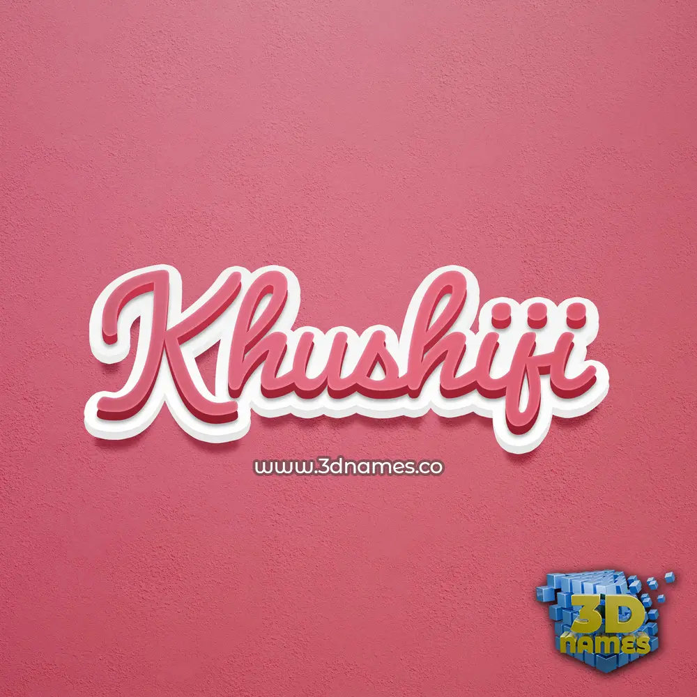 khushiji in Red Scribble style - 3D name wallpaper