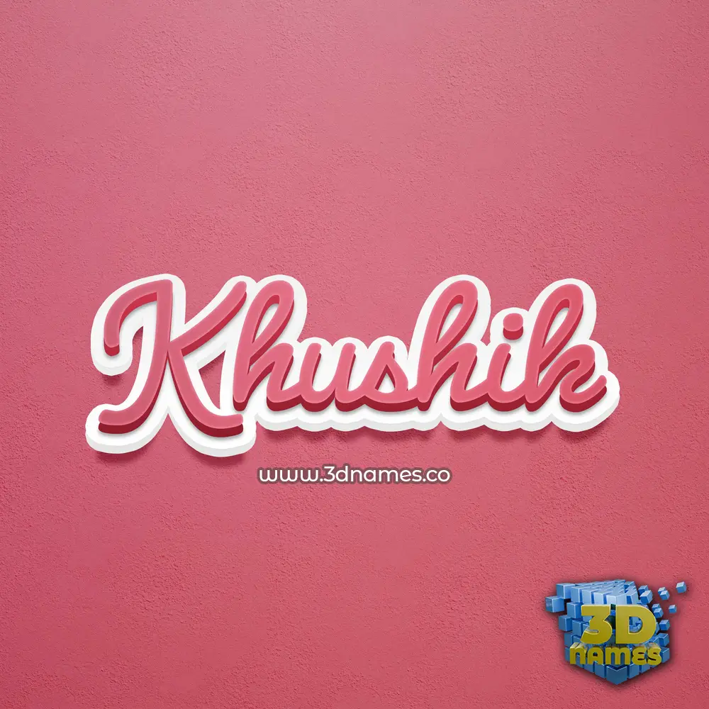 khushik in Red Scribble style - 3D name wallpaper