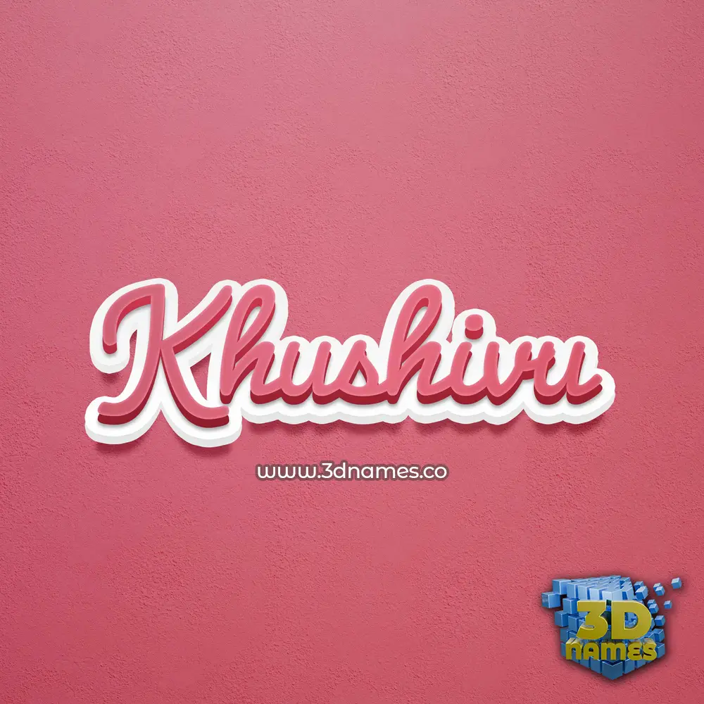 khushivu in Red Scribble style - 3D name wallpaper