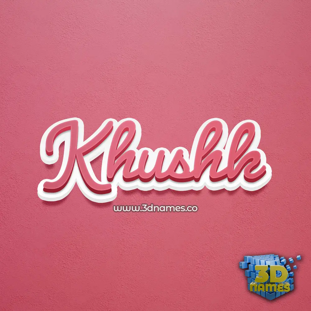 khushk in Red Scribble style - 3D name wallpaper
