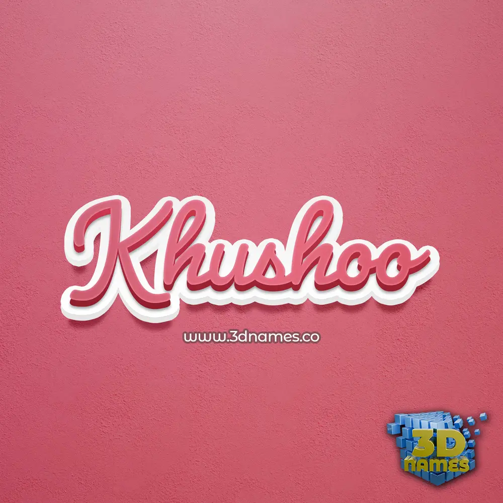 khushoo in Red Scribble style - 3D name wallpaper