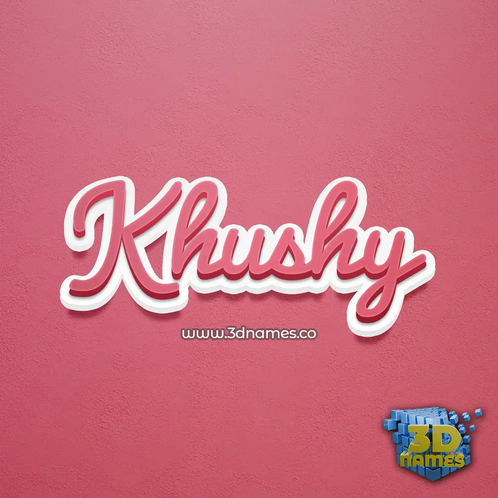 khushy in Red Scribble style - 3D name wallpaper