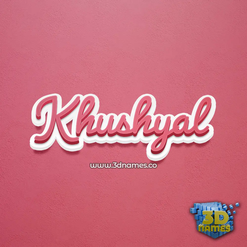 khushyal in Red Scribble style - 3D name wallpaper