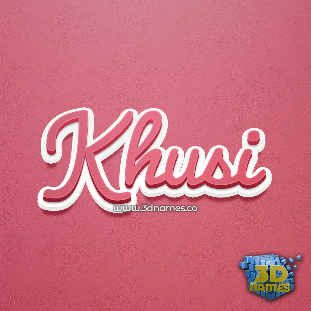 khusi in Red Scribble style - 3D name wallpaper