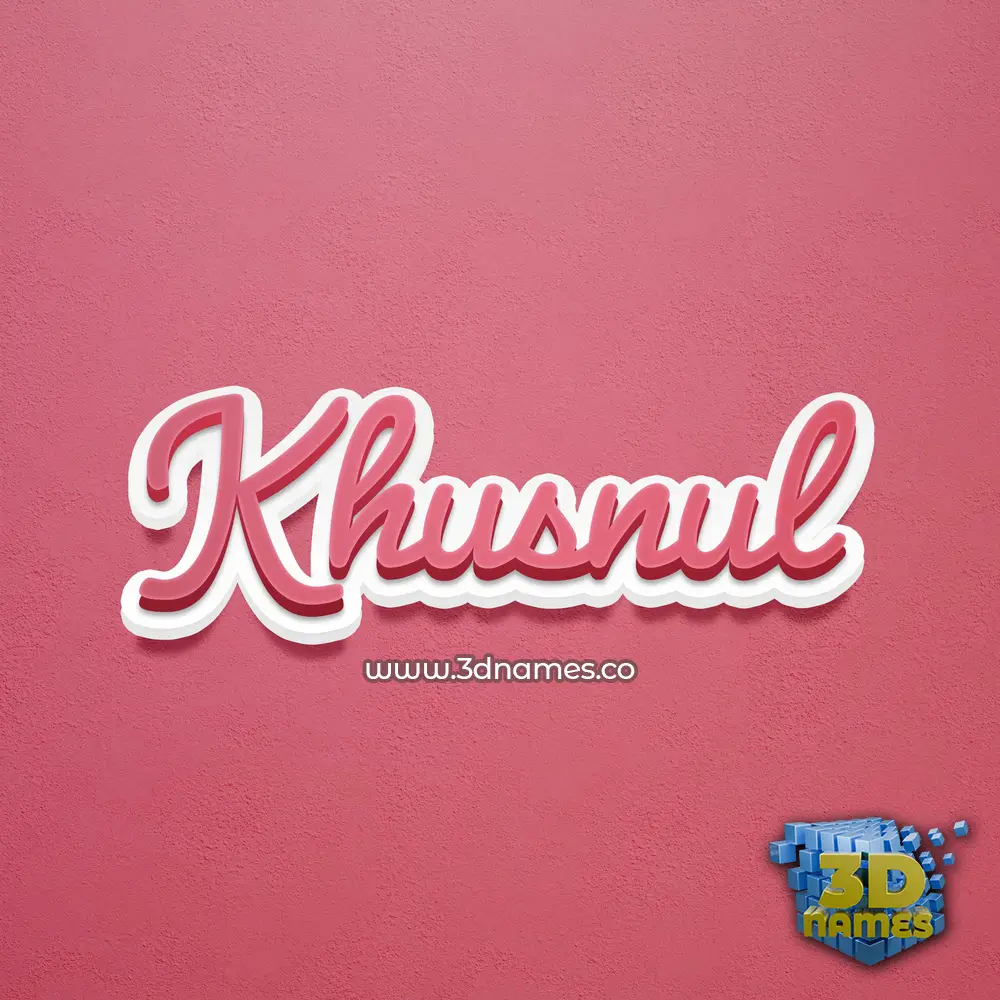 khusnul in Red Scribble style - 3D name wallpaper