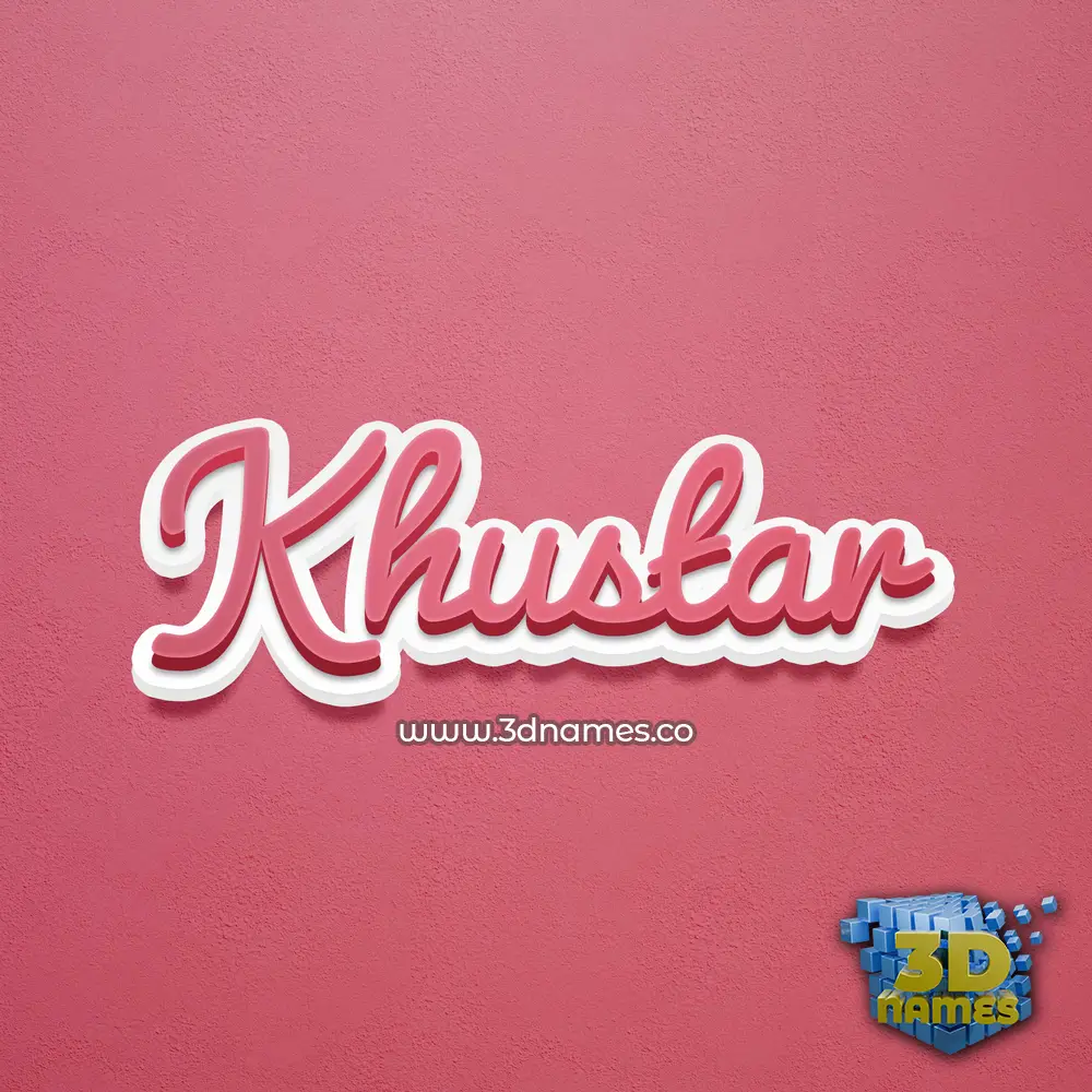 khustar in Red Scribble style - 3D name wallpaper