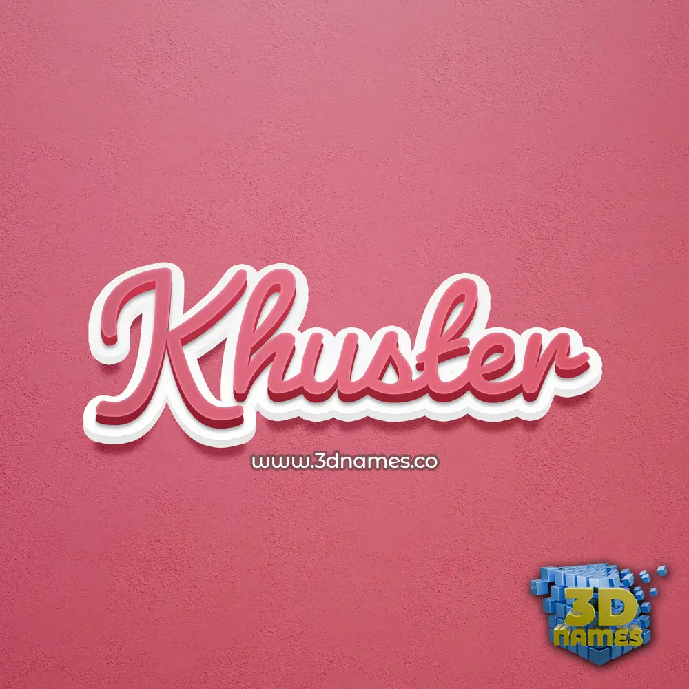 khuster in Red Scribble style - 3D name wallpaper