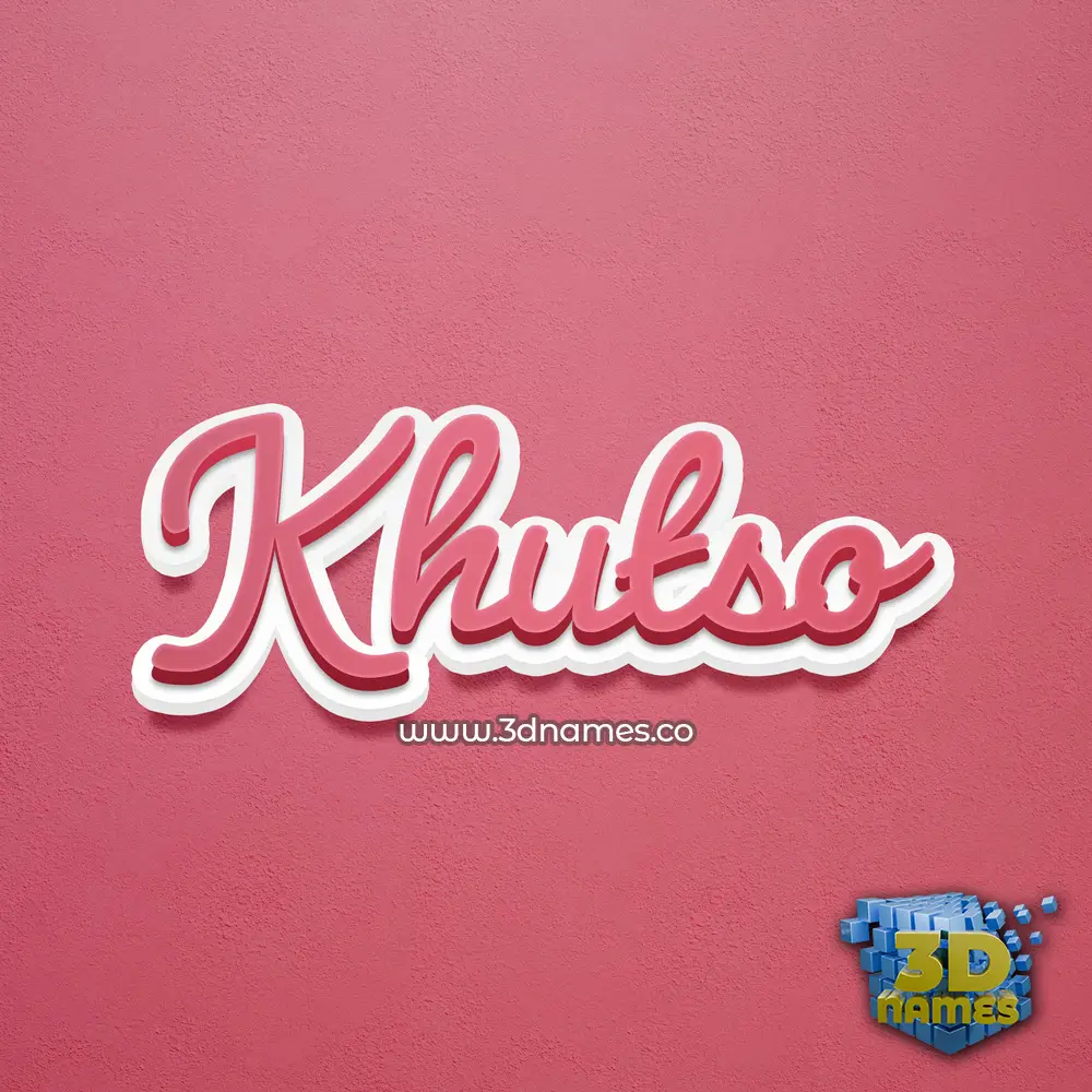 khutso in Red Scribble style - 3D name wallpaper