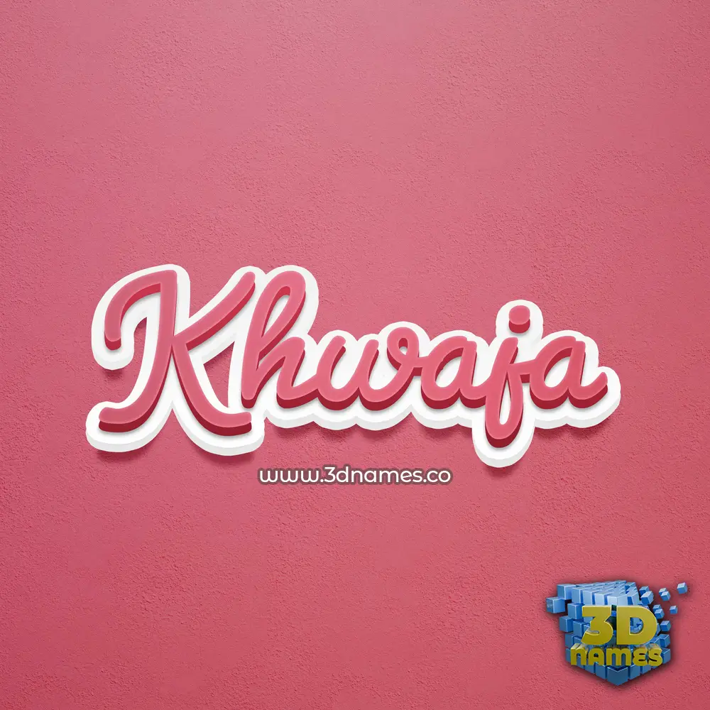 khwaja in Red Scribble style - 3D name wallpaper