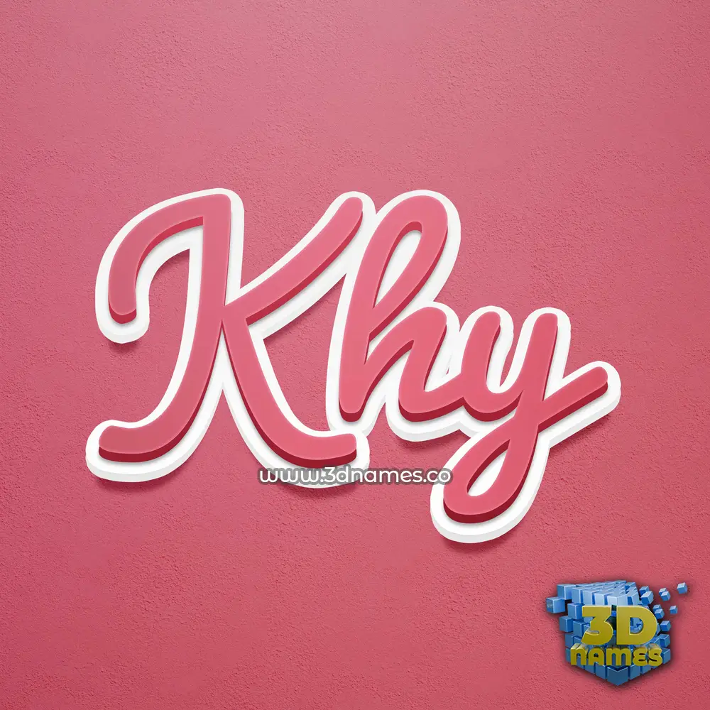 khy in Red Scribble style - 3D name wallpaper