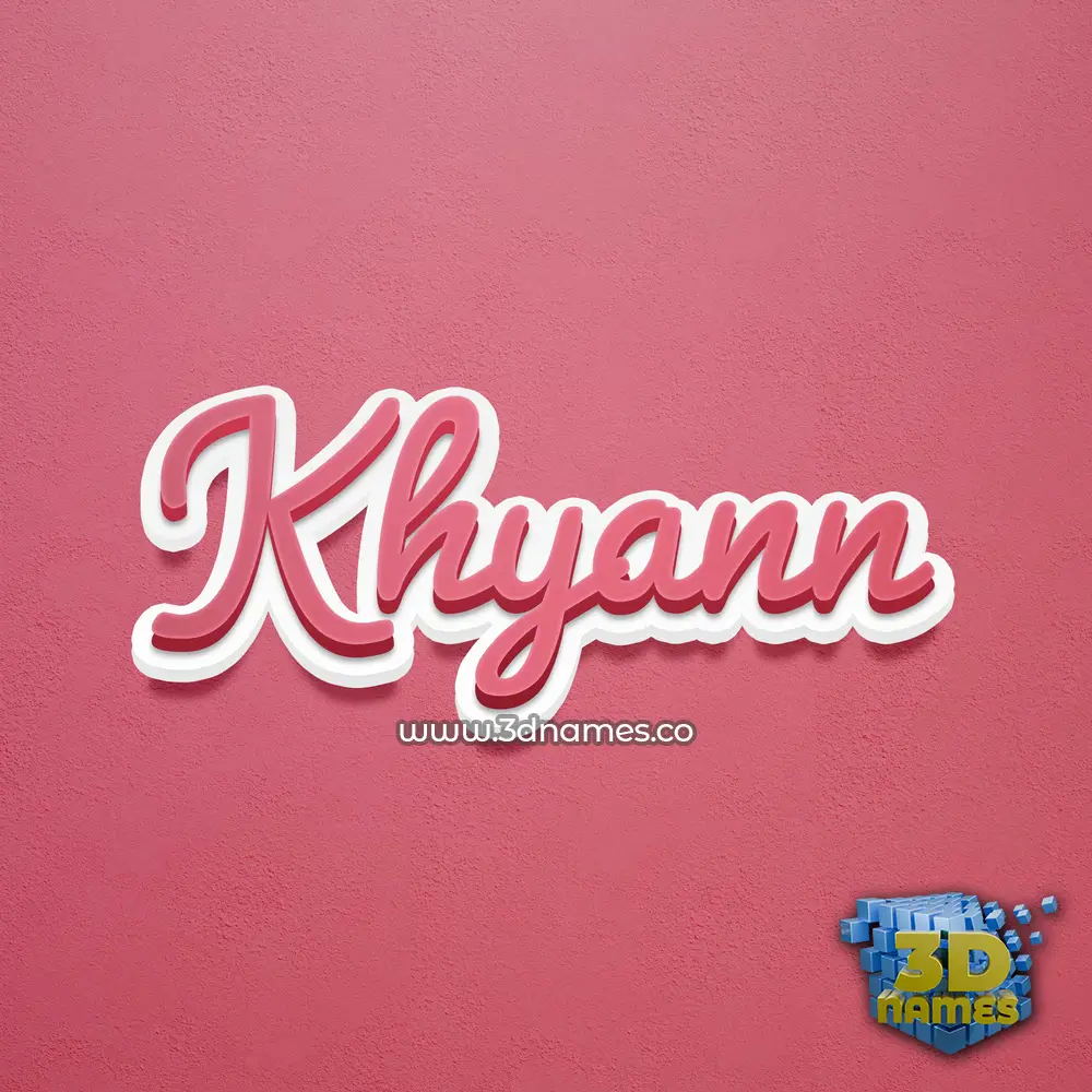 khyann in Red Scribble style - 3D name wallpaper
