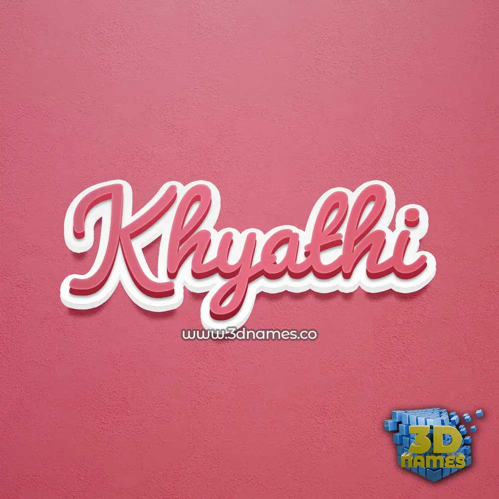 khyathi in Red Scribble style - 3D name wallpaper