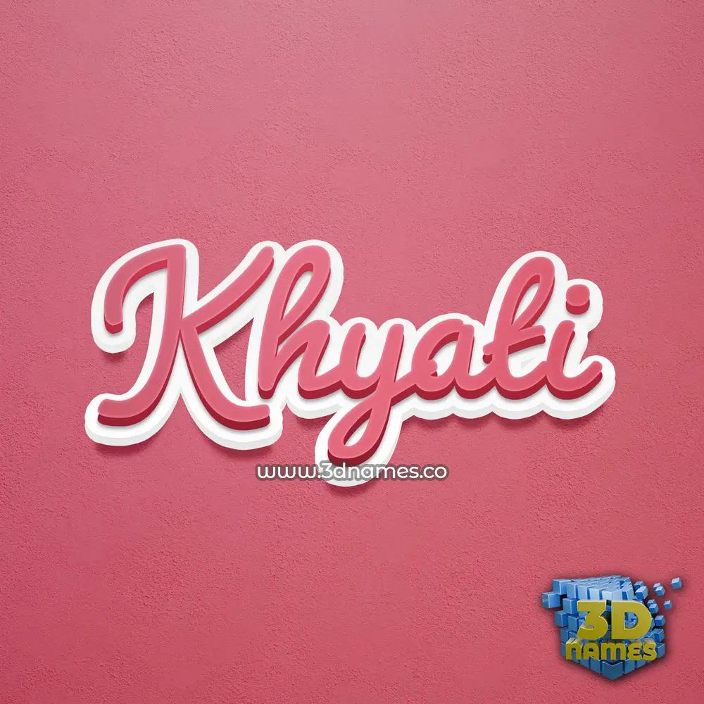 khyati in Red Scribble style - 3D name wallpaper