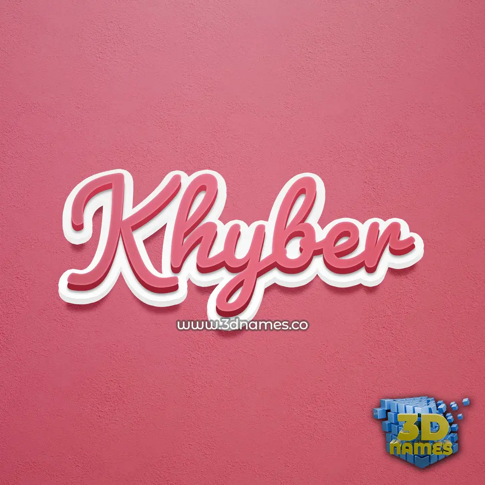 khyber in Red Scribble style - 3D name wallpaper