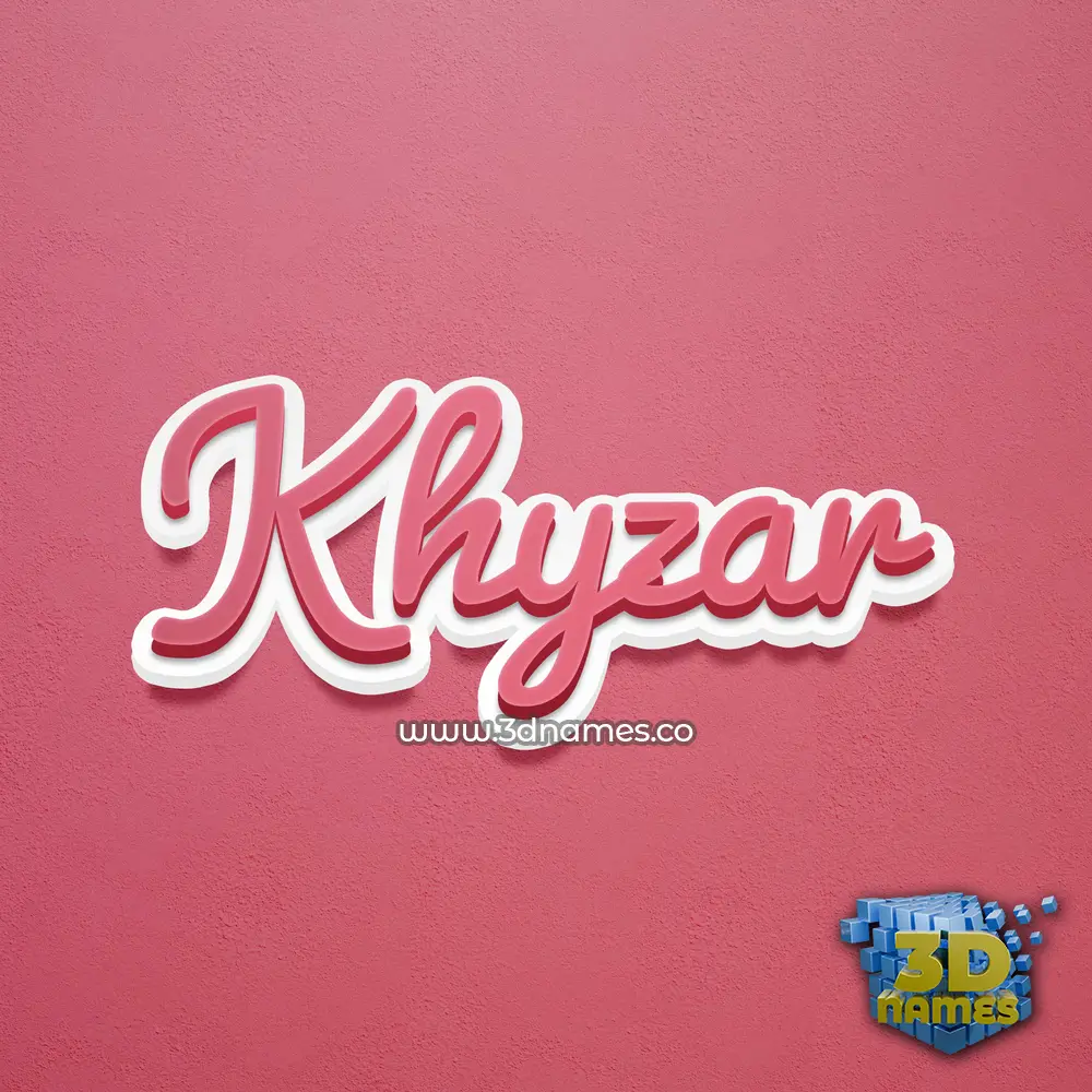 khyzar in Red Scribble style - 3D name wallpaper