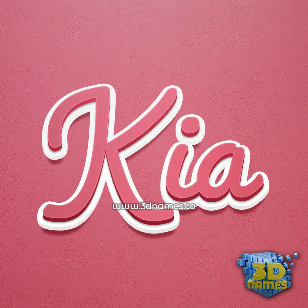 kia in Red Scribble style - 3D name wallpaper