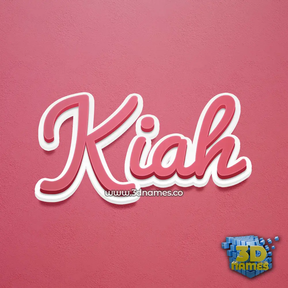 kiah in Red Scribble style - 3D name wallpaper