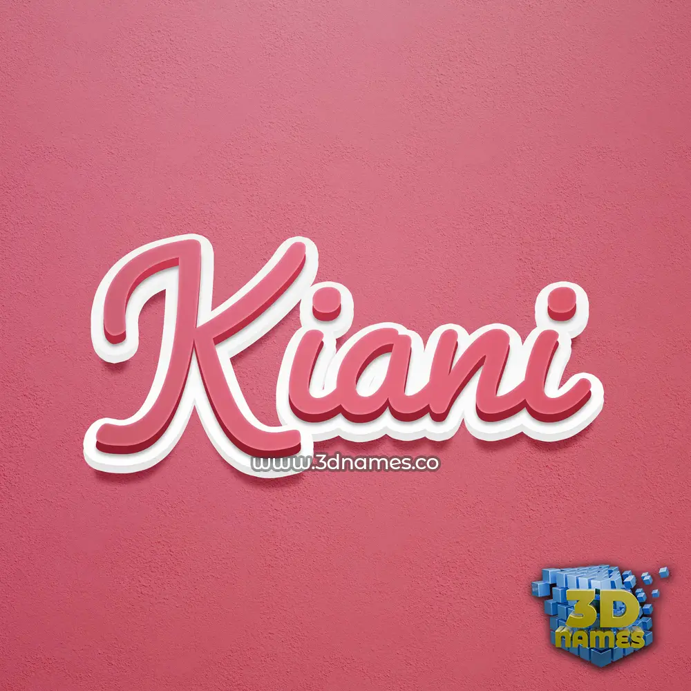 kiani in Red Scribble style - 3D name wallpaper