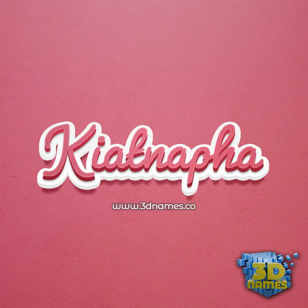 kiatnapha in Red Scribble style - 3D name wallpaper