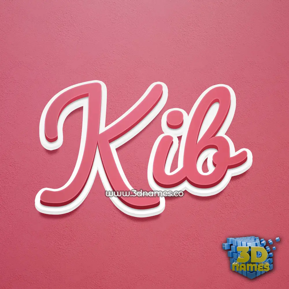 kib in Red Scribble style - 3D name wallpaper