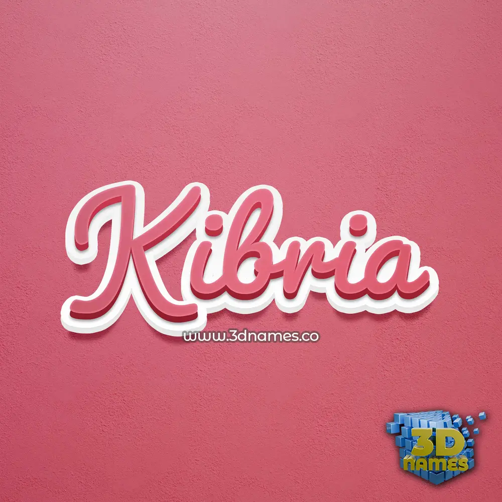 kibria in Red Scribble style - 3D name wallpaper