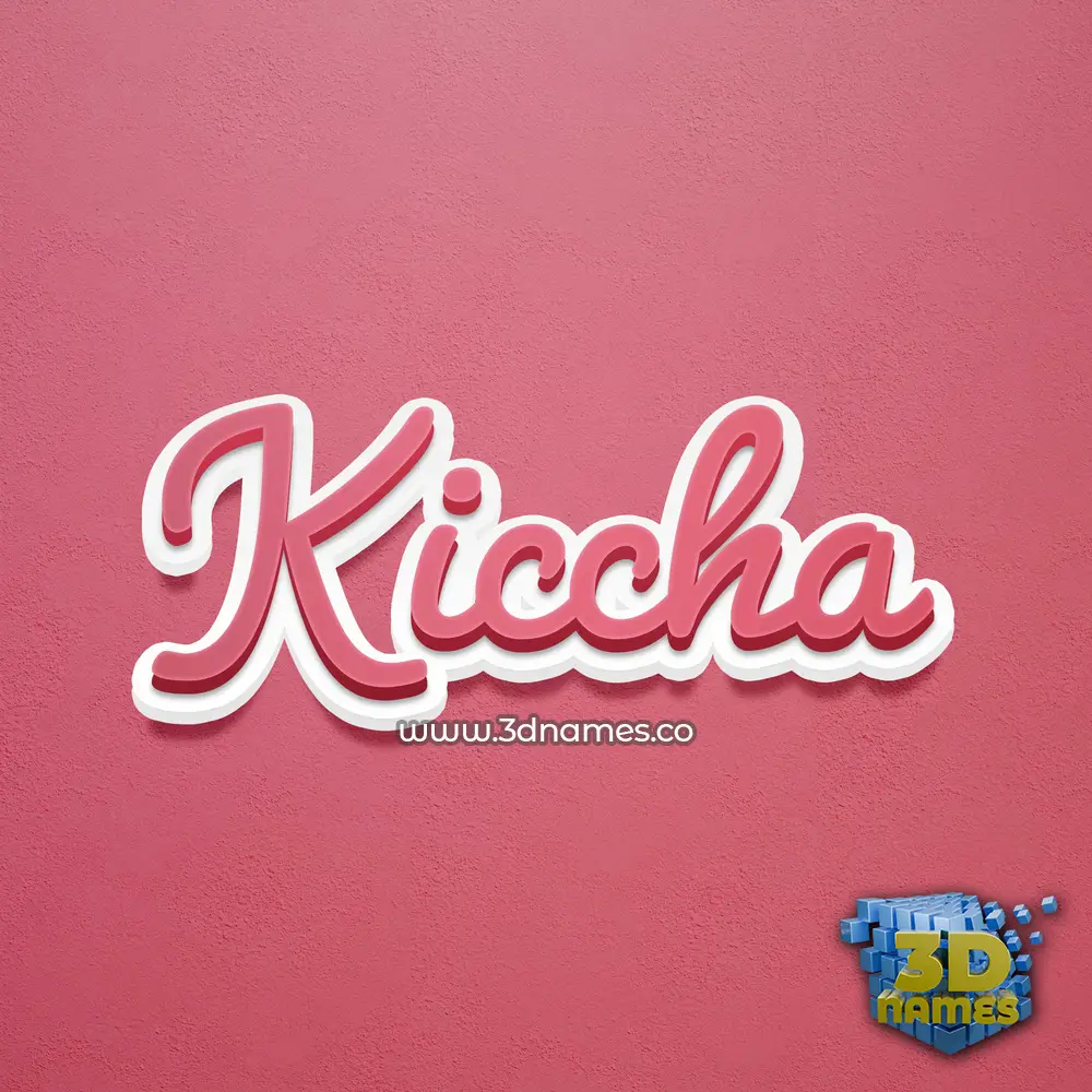 kiccha in Red Scribble style - 3D name wallpaper