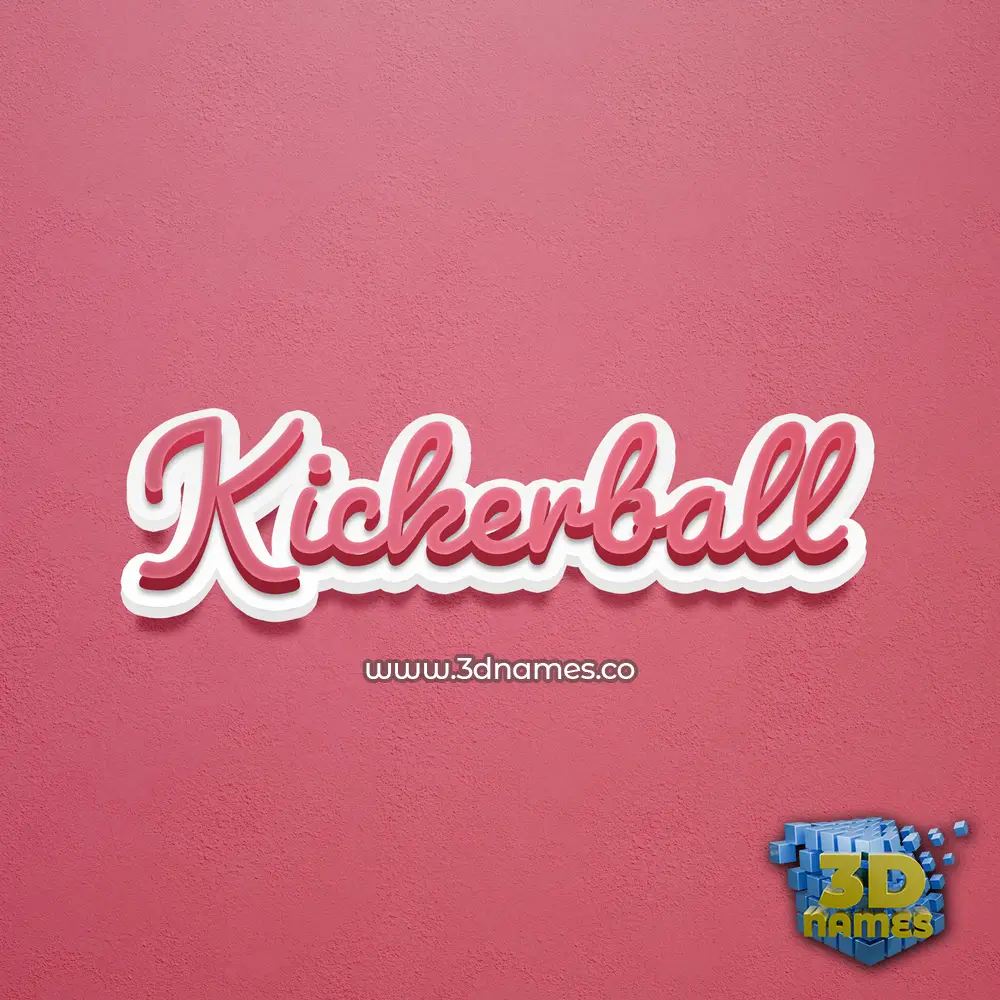 kickerball in Red Scribble style - 3D name wallpaper