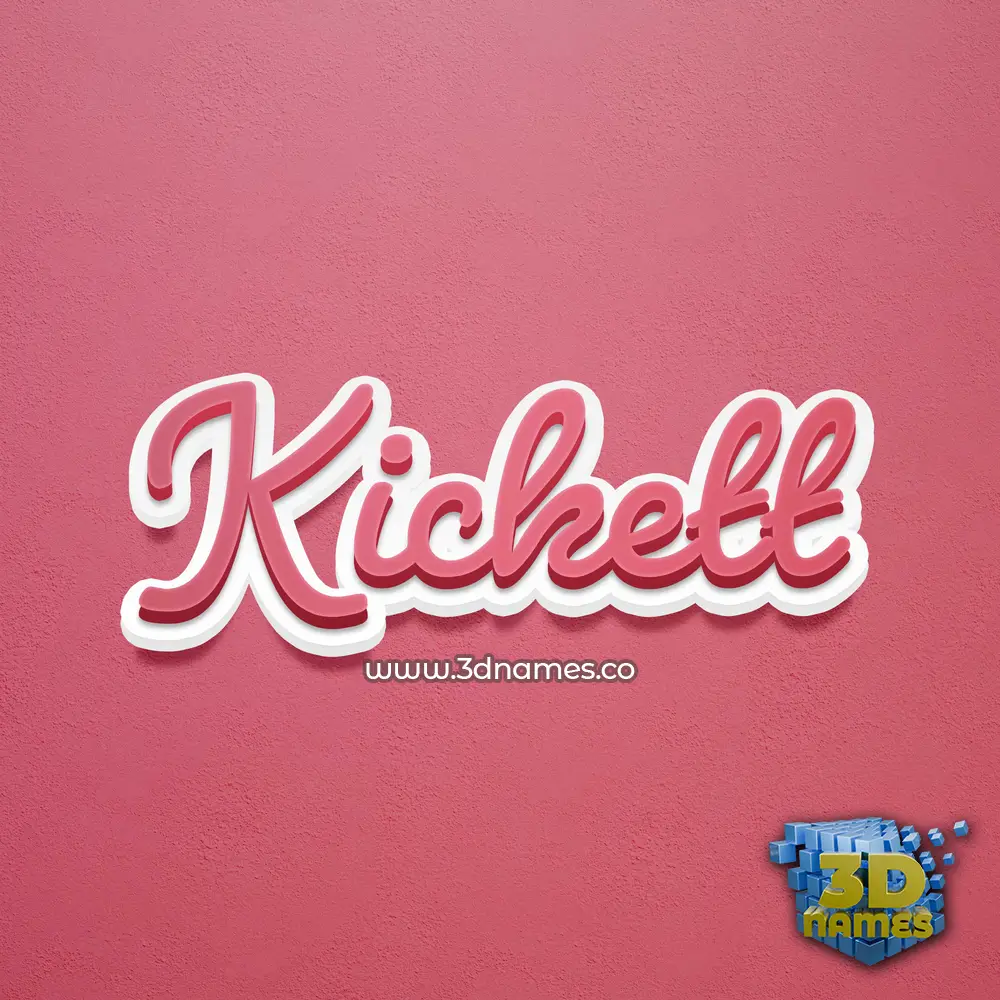 kickett in Red Scribble style - 3D name wallpaper