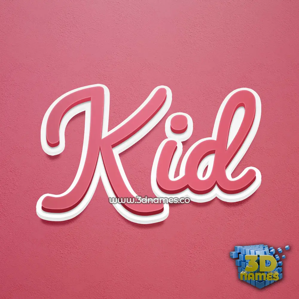 kid in Red Scribble style - 3D name wallpaper