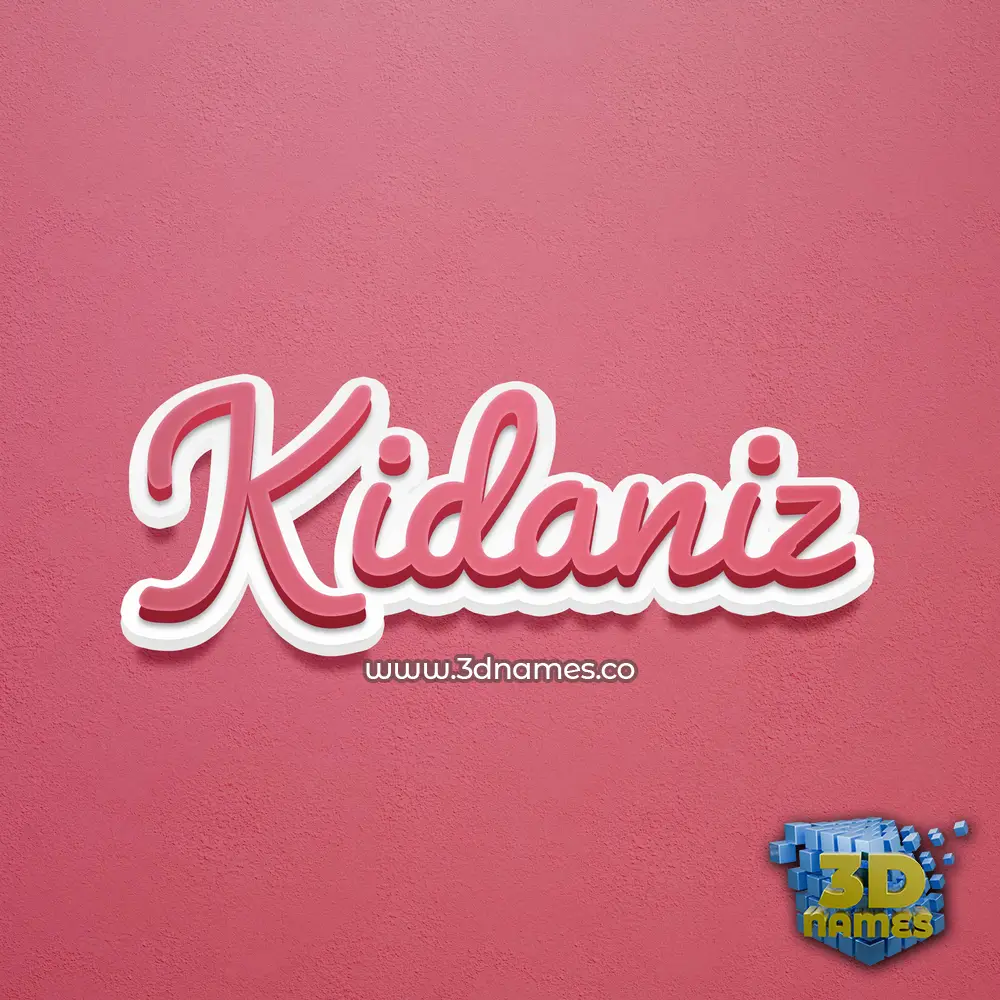 kidaniz in Red Scribble style - 3D name wallpaper