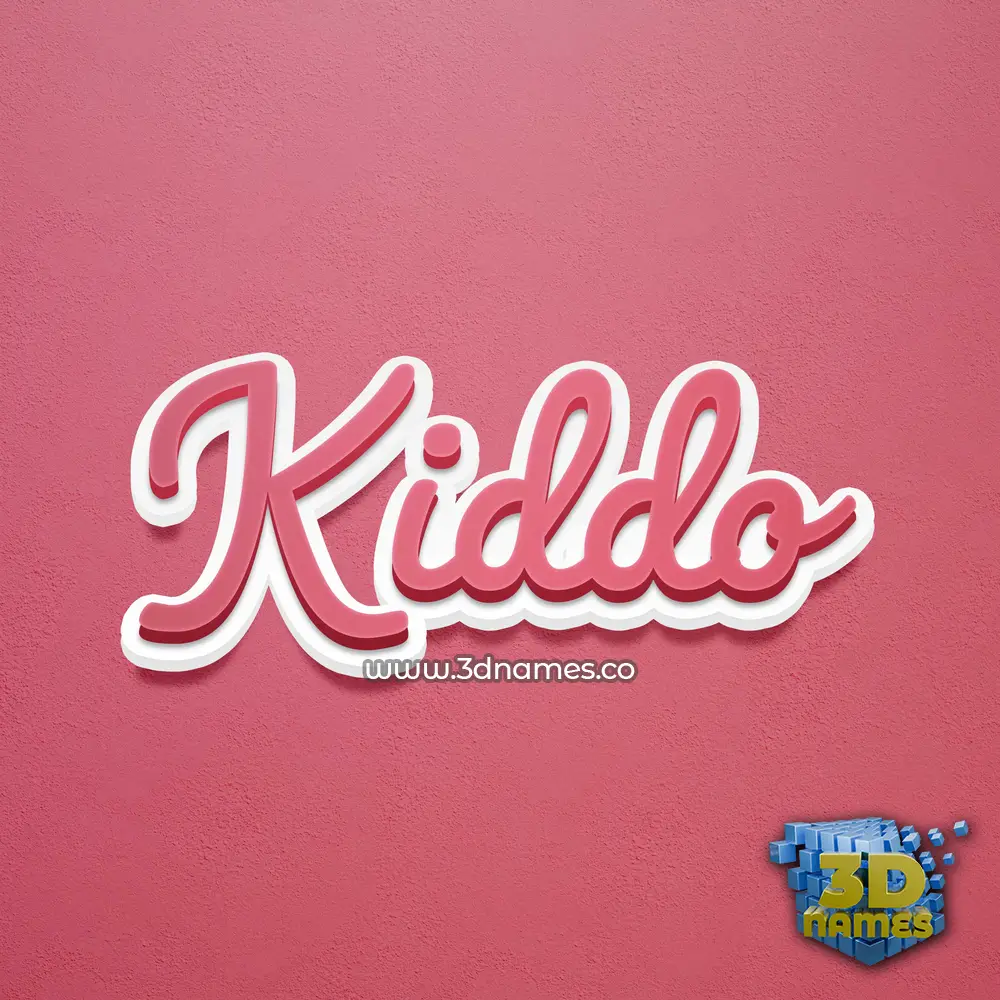 kiddo in Red Scribble style - 3D name wallpaper