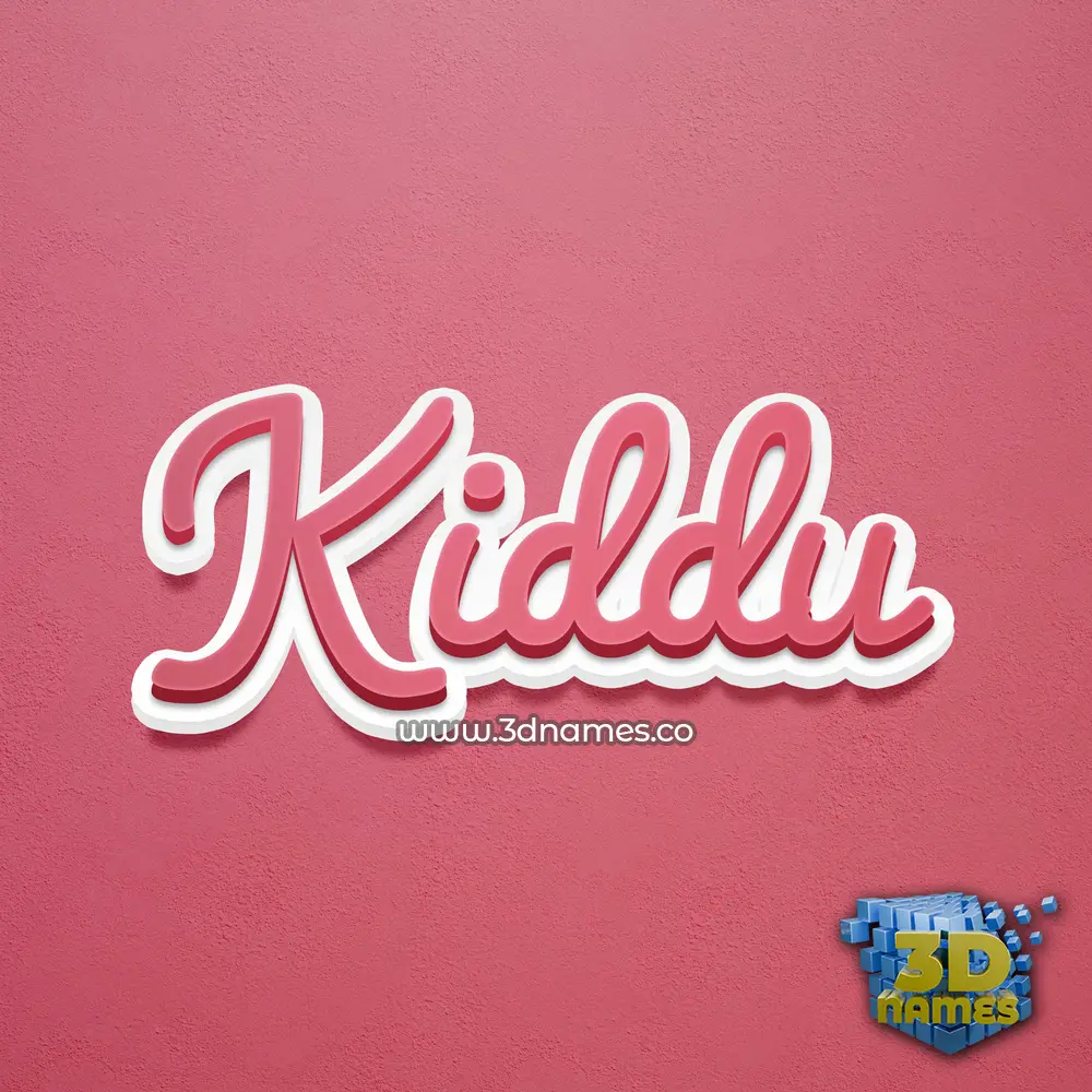 kiddu in Red Scribble style - 3D name wallpaper