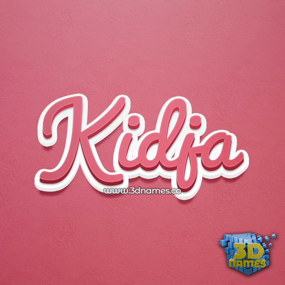 kidja in Red Scribble style - 3D name wallpaper