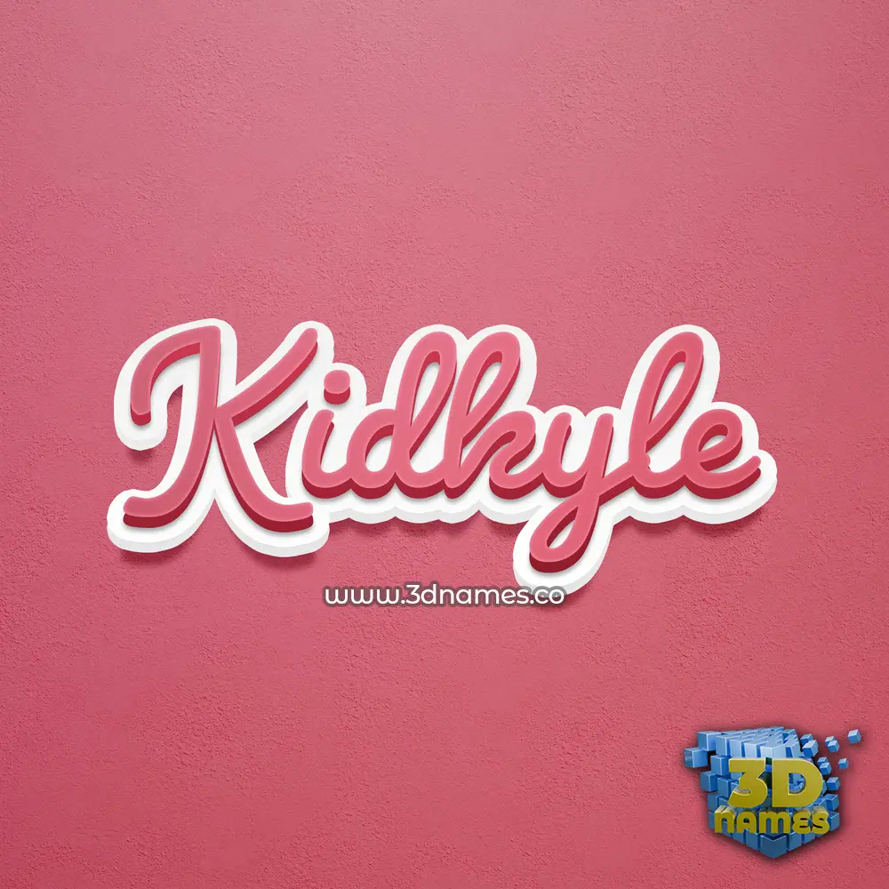 kidkyle in Red Scribble style - 3D name wallpaper
