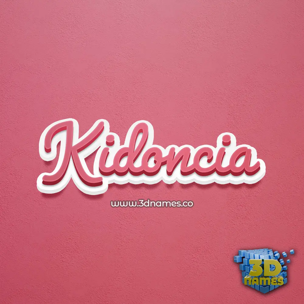 kidoncia in Red Scribble style - 3D name wallpaper