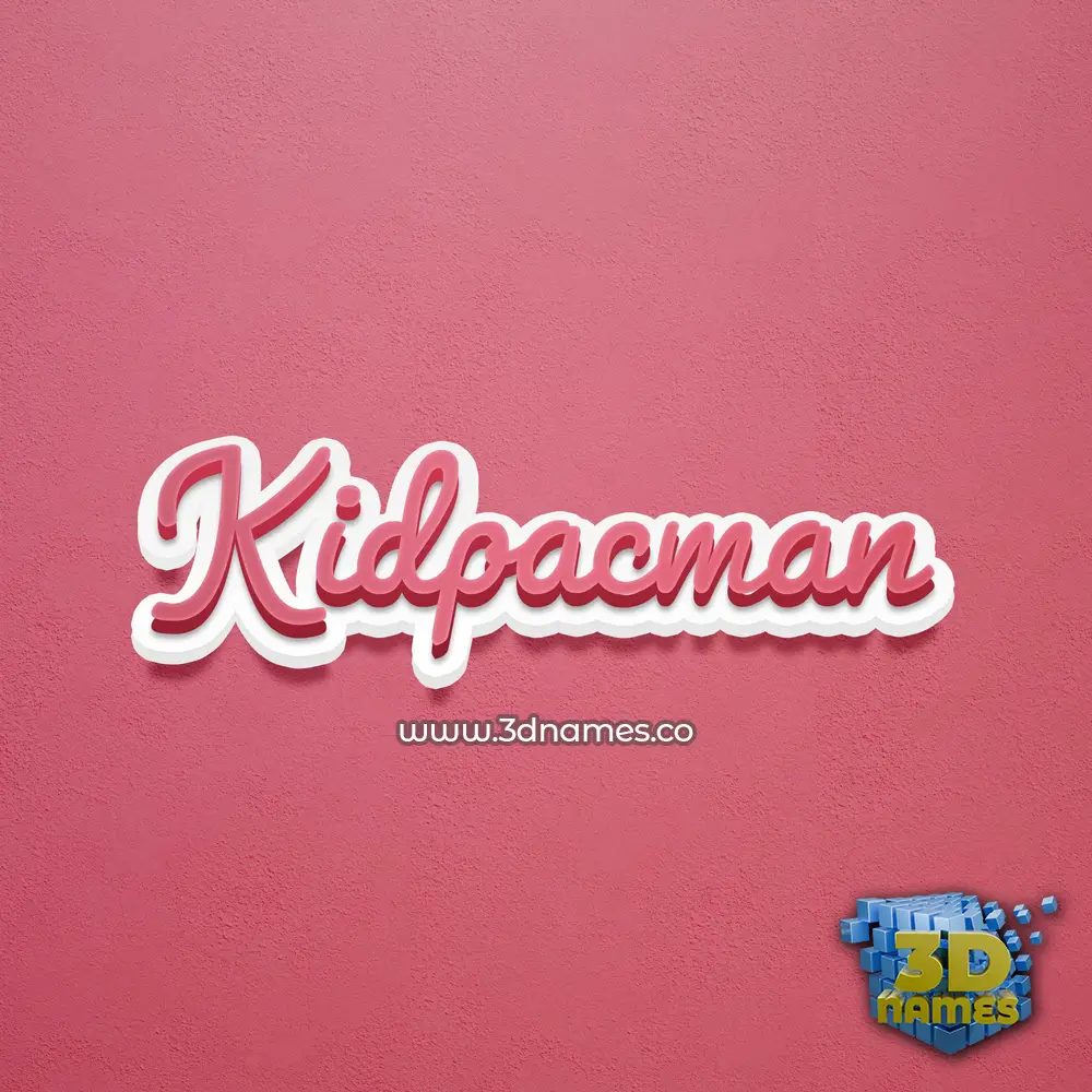 kidpacman in Red Scribble style - 3D name wallpaper