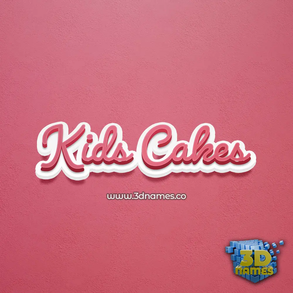 kids cakes in Red Scribble style - 3D name wallpaper