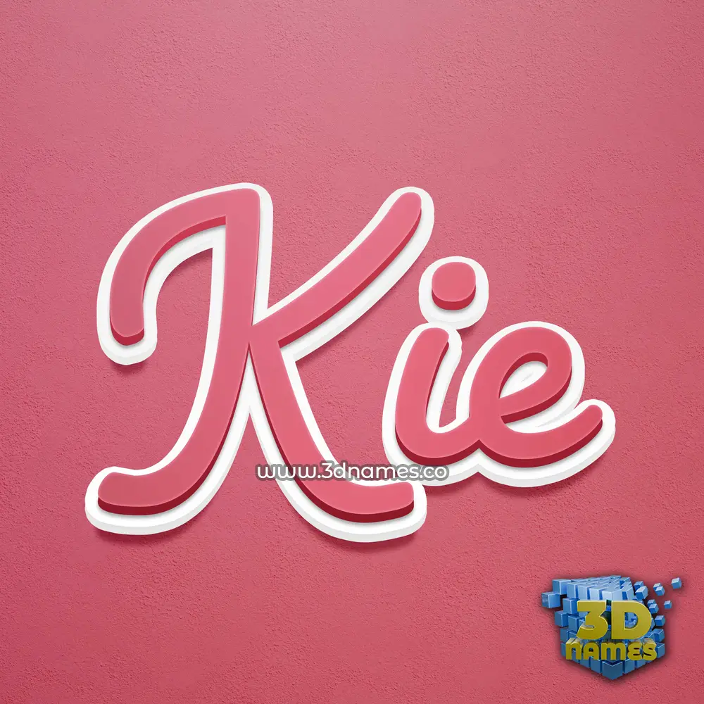 kie in Red Scribble style - 3D name wallpaper