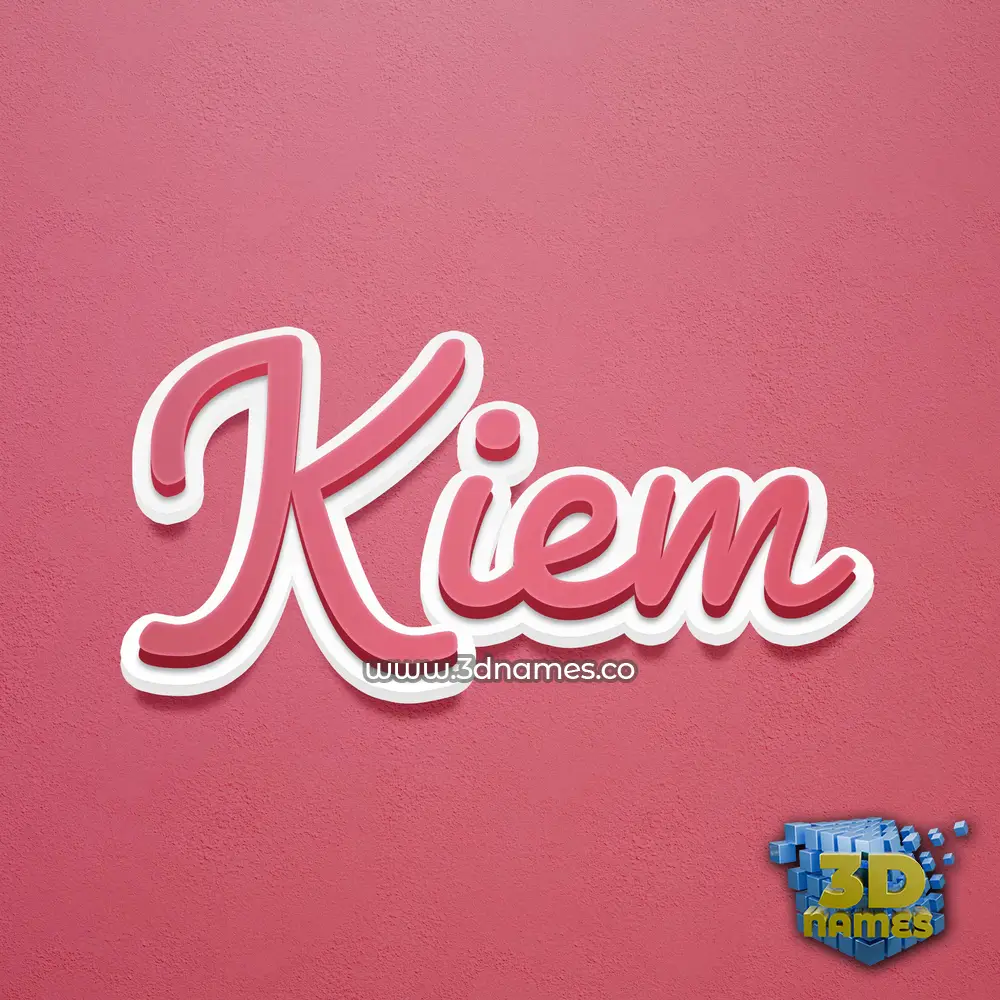 kiem in Red Scribble style - 3D name wallpaper