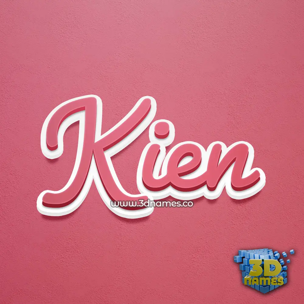 kien in Red Scribble style - 3D name wallpaper